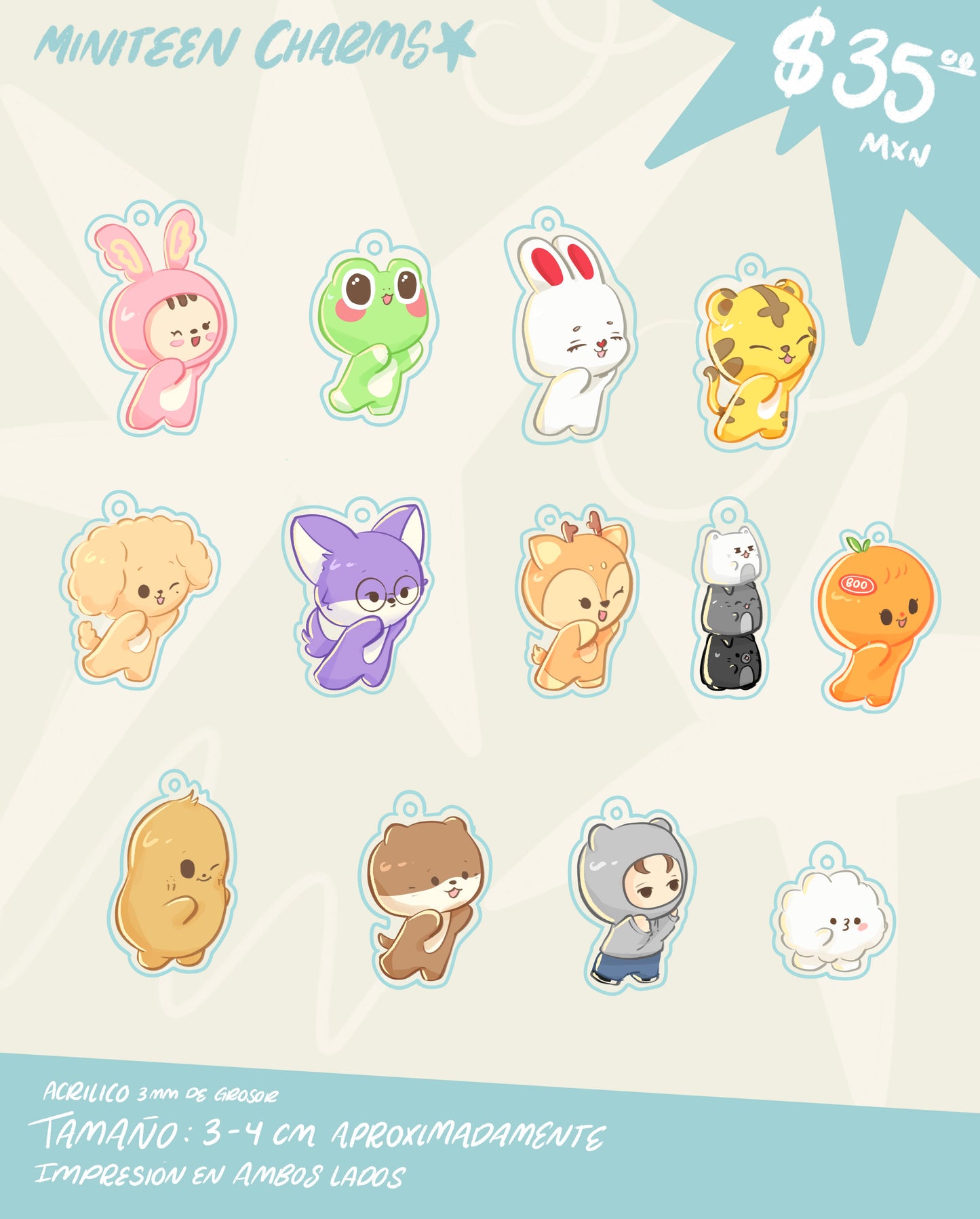 Miniteen charms