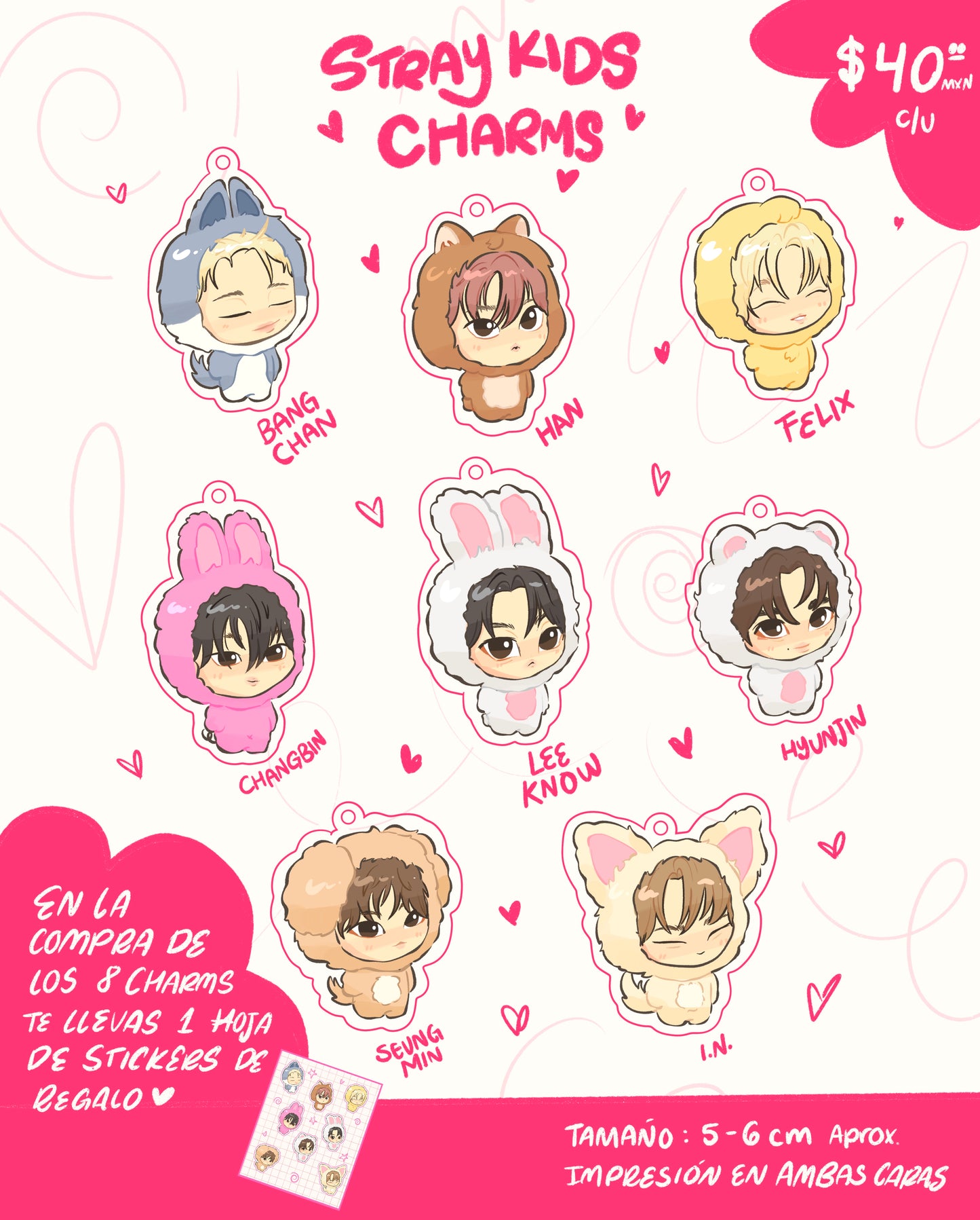 Stray kids teddy charms