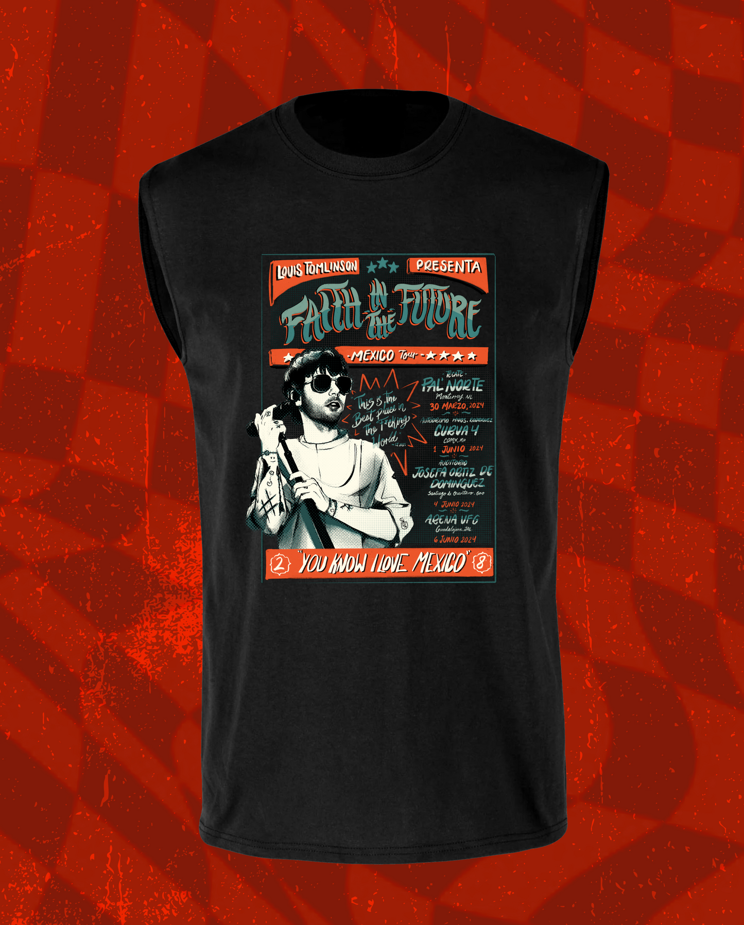 Louis Tomlinson Faith in the future mexican flyer tshirt