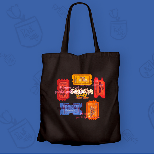Jonas Brothers tour tickets tote bag