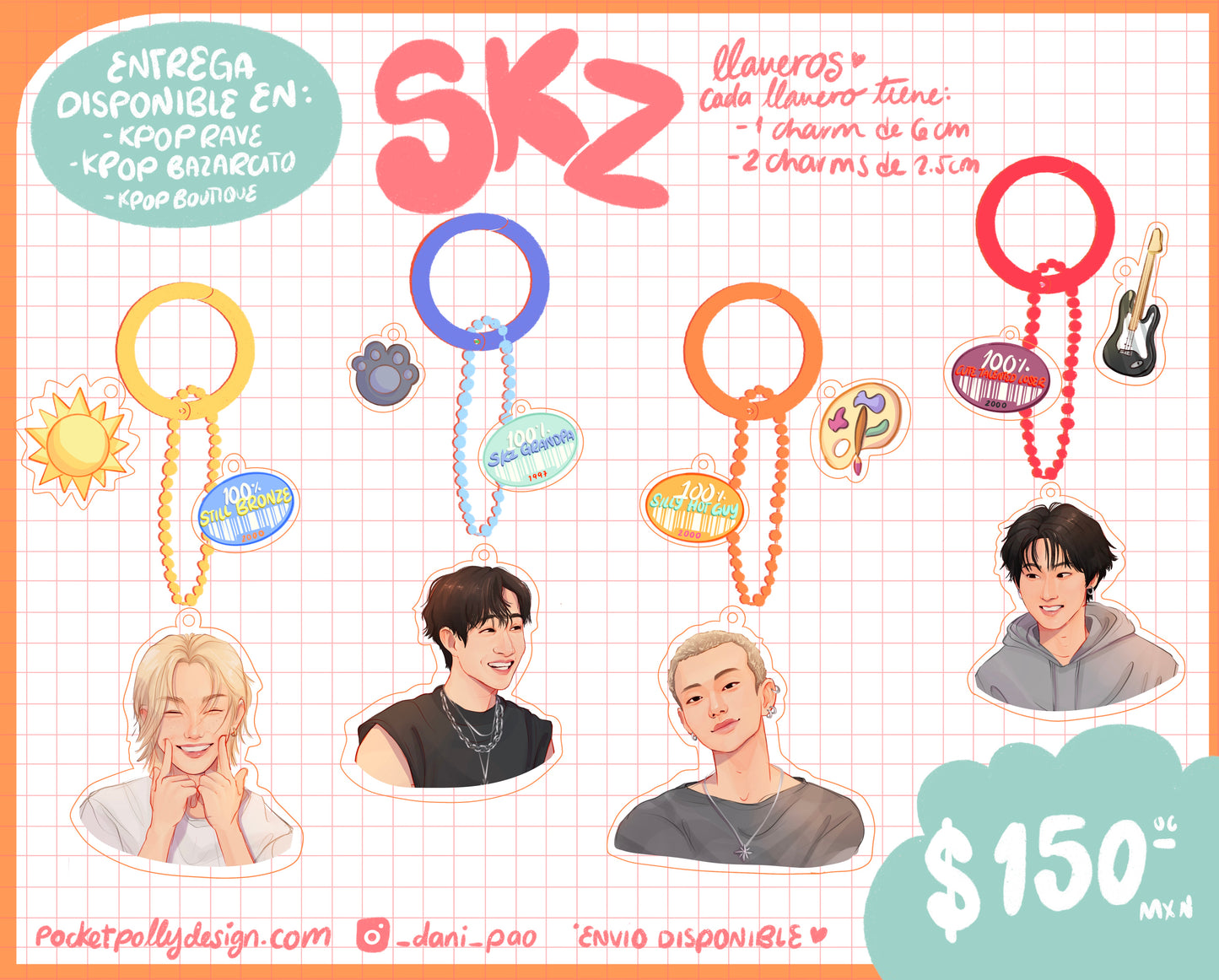 Stray kids 100% Keychain