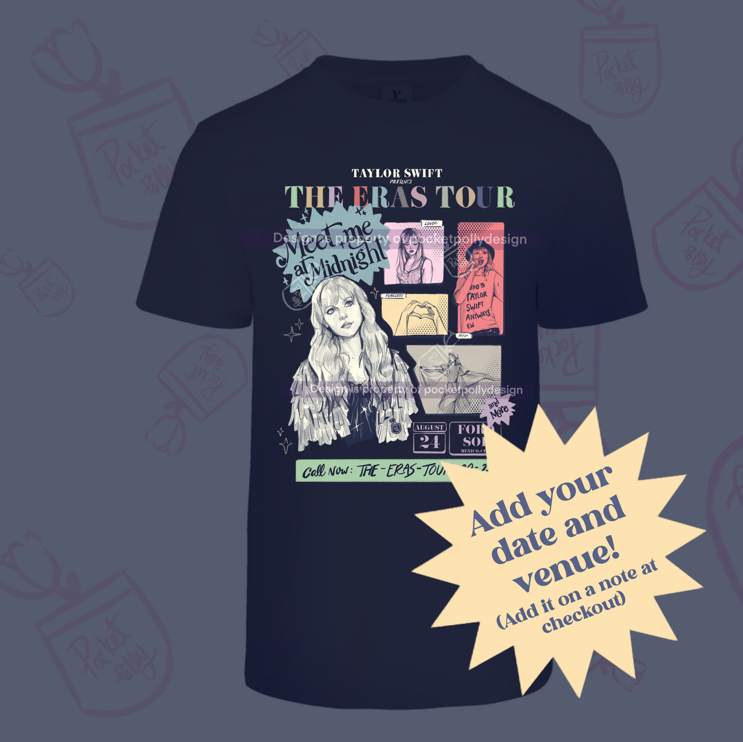 Taylor Swiftie the eras tour colored flyer T-shirt
