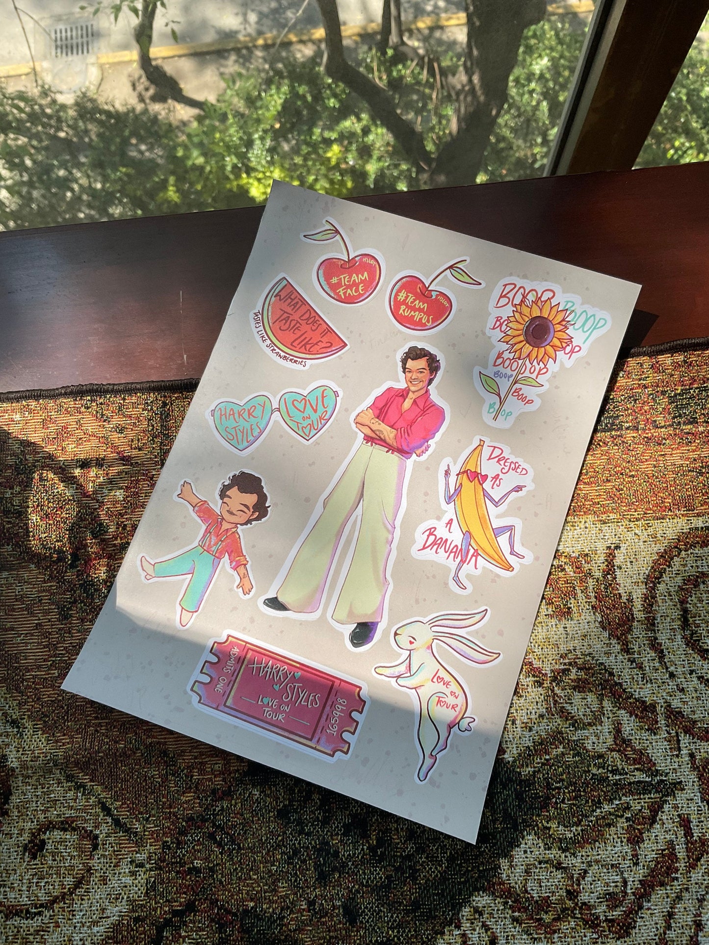 Harry styles love on tour Sticker sheet