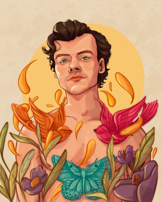 Harry styles flying tattoos Postcard