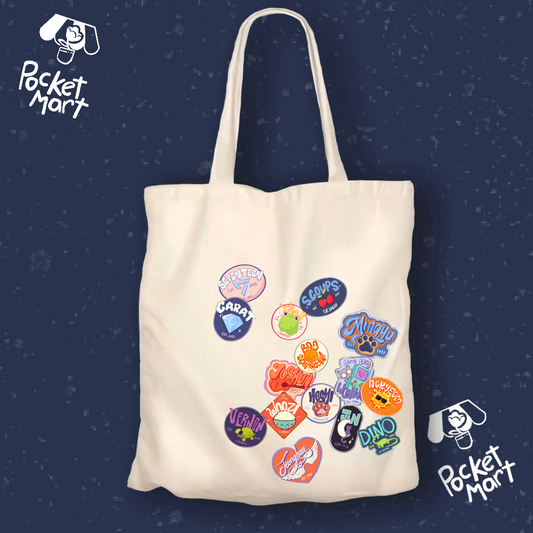 Seventeen patches Tote bag