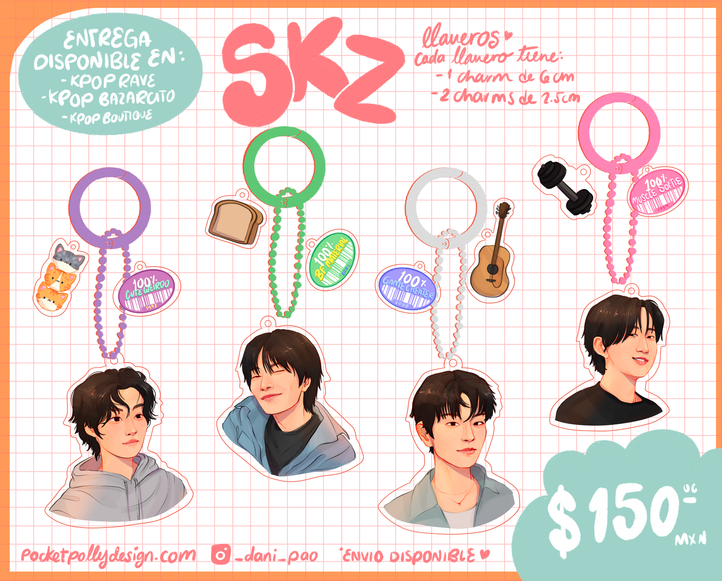 Stray kids 100% Keychain