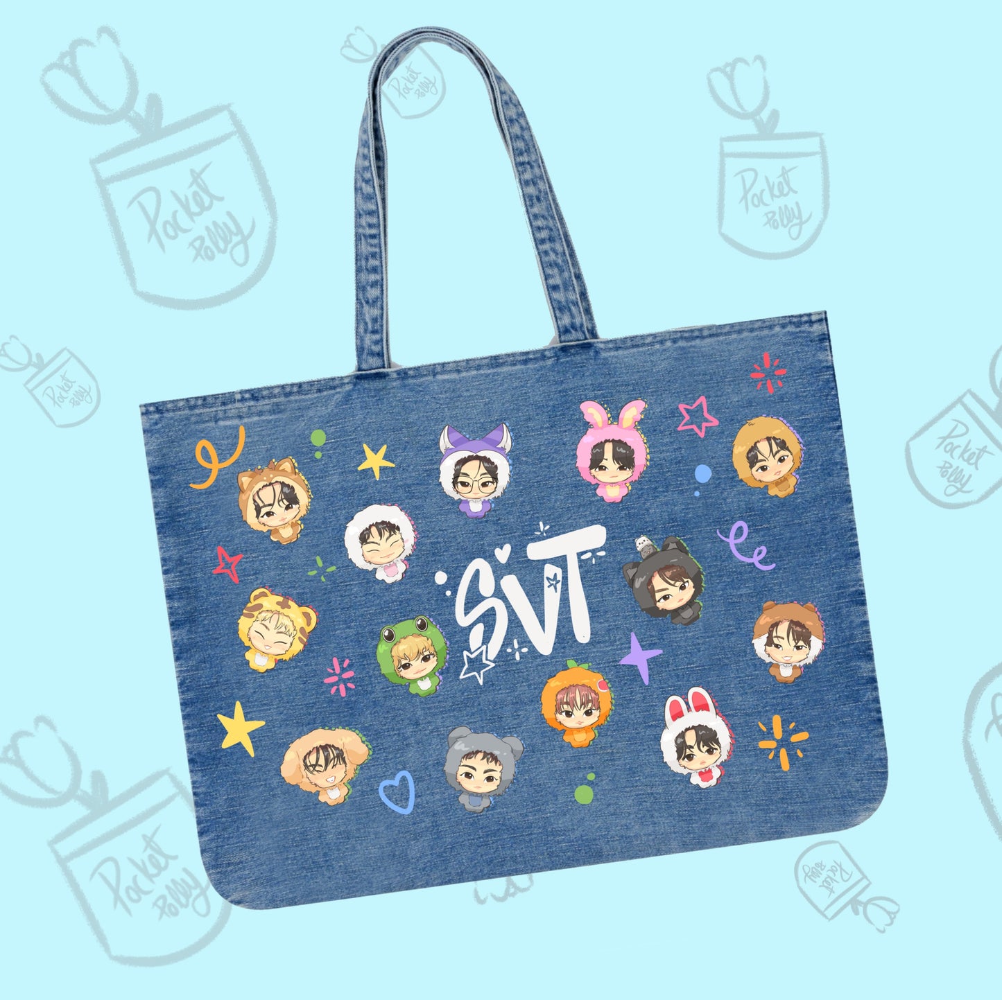 Seventeen teddy totebag con cierre
