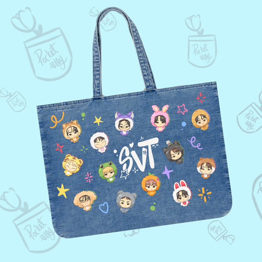Seventeen teddy totebag con cierre