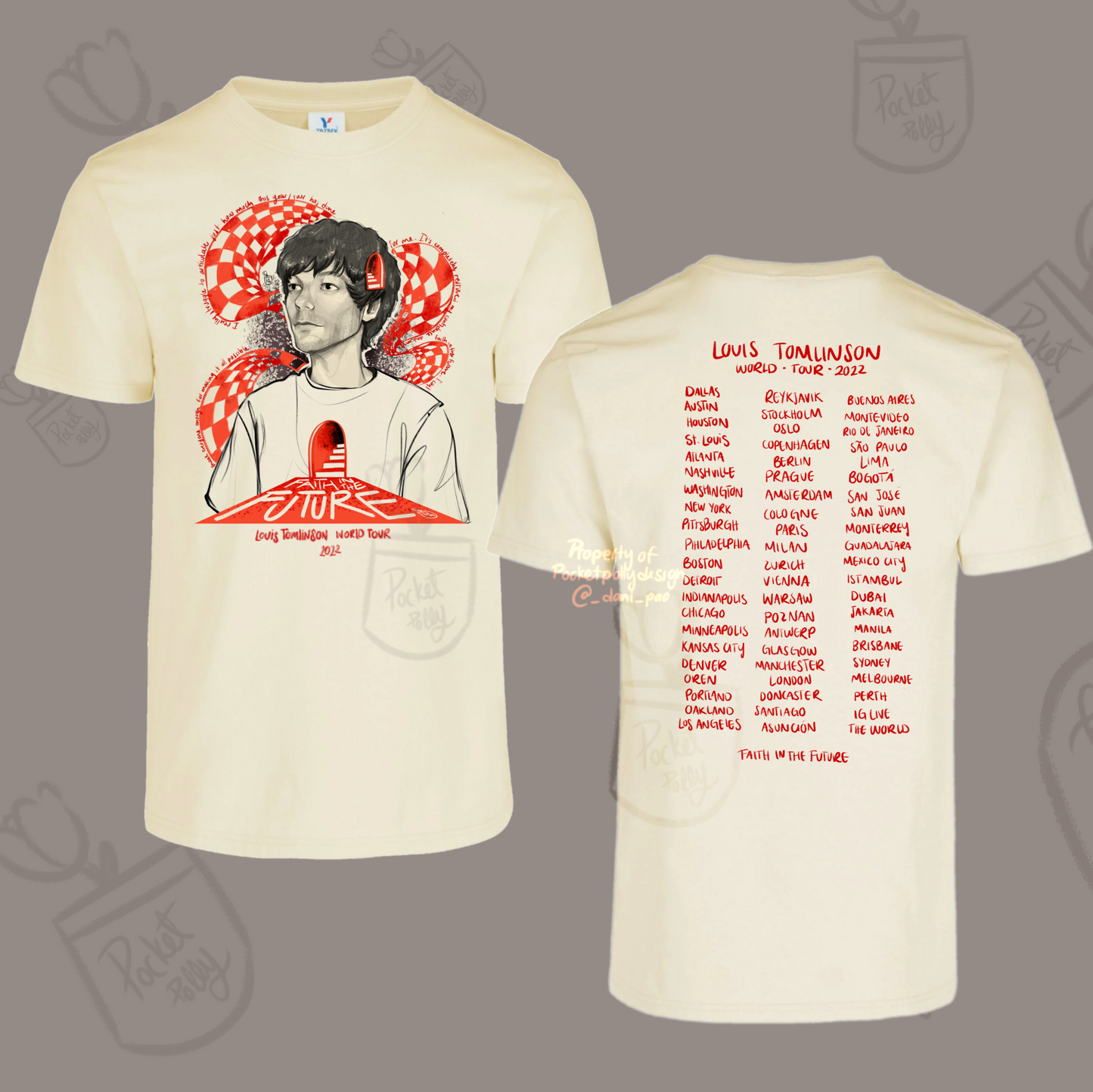 Louis Tomlinson “Saturn” World Tour 2023 (back print)tshirt –  PocketPollydesign